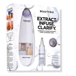 NWT BeautyBio GLOfacial Hydro-Infusion Pore Cleansing + Blue LED Clarifying Tool